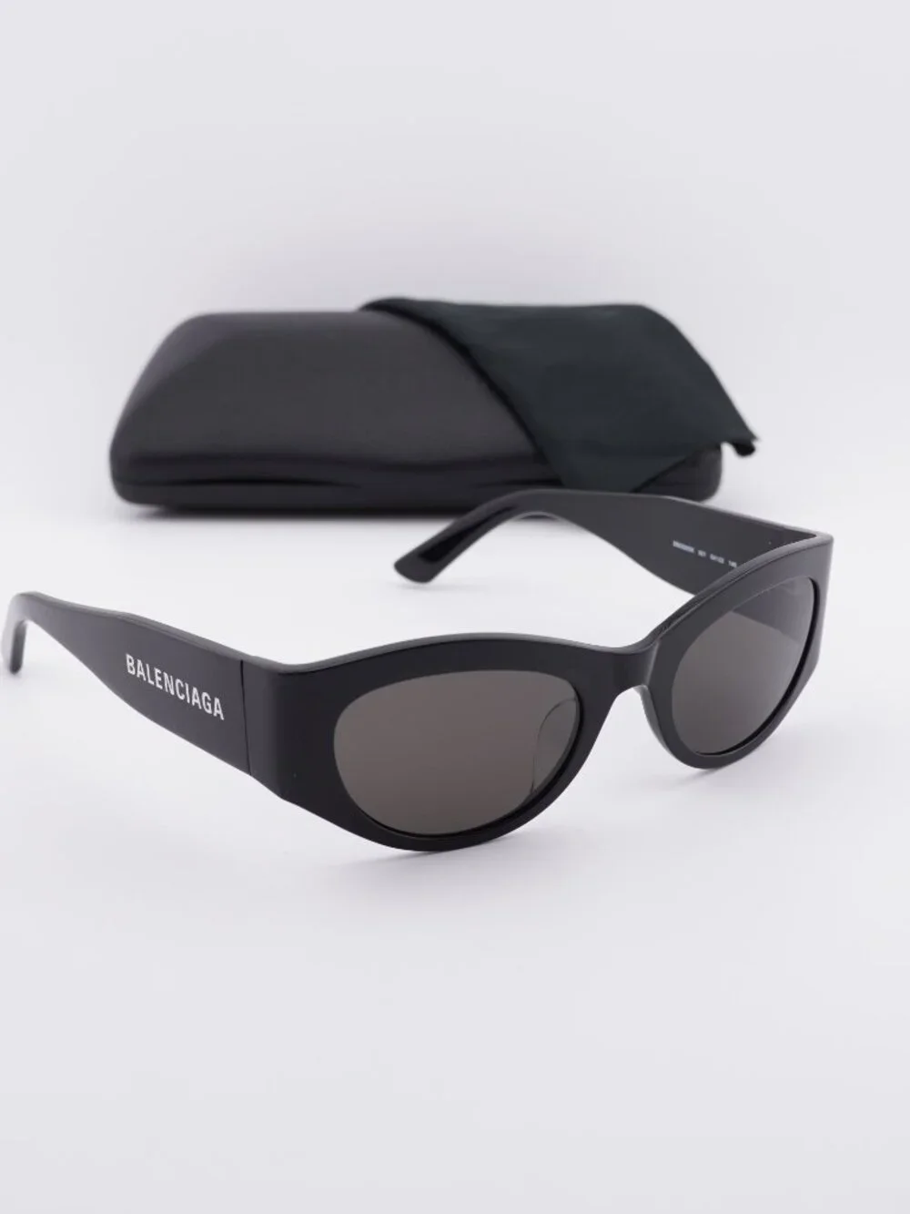 Balenciaga BB0330SK 001 Cat Eye Sunglasses - Black / Grey
